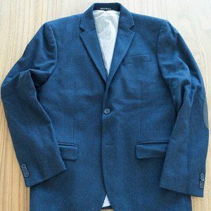 H&M Navy Herringbone Wool-Blend Sport Coat - 40R